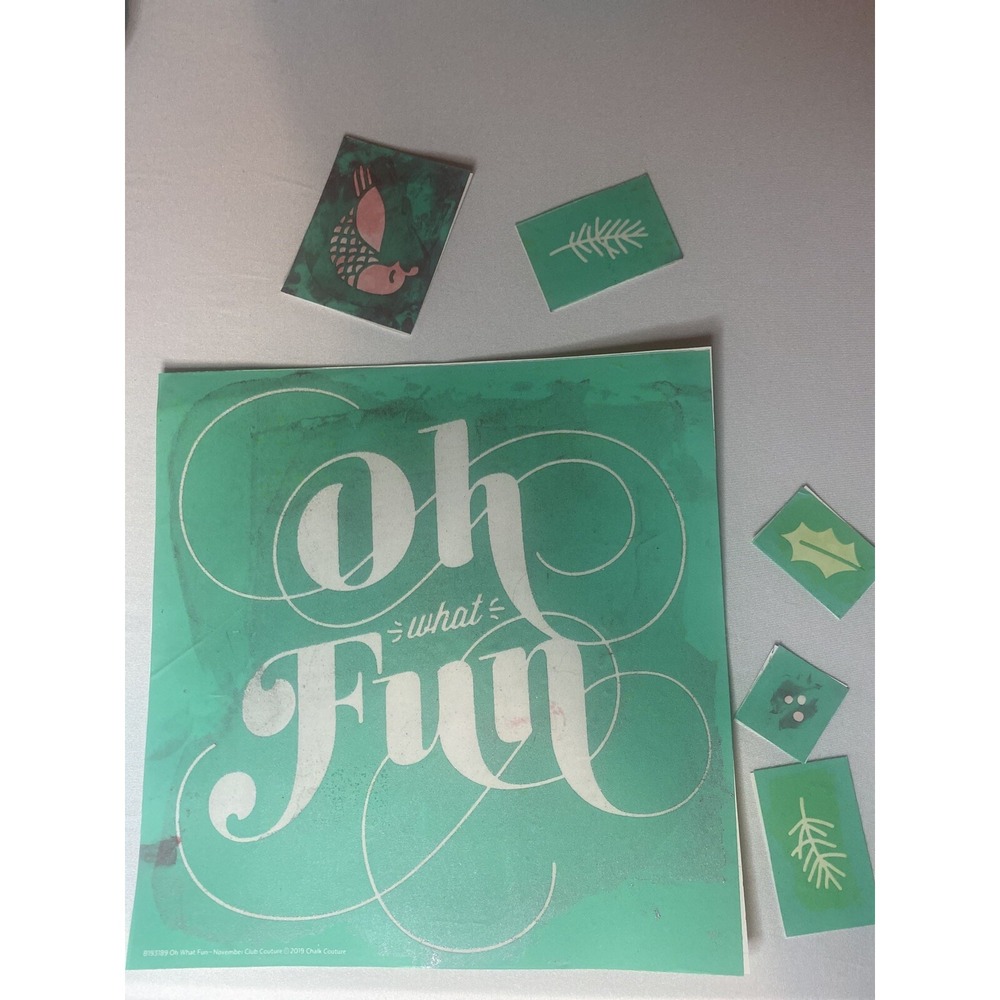 Chalk Couture Oh What Fun Transfer November 2019 Club Couture Holiday Stencil